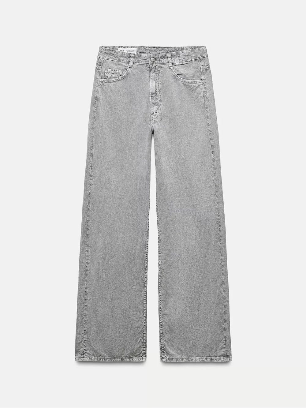 Zara Light Gray Wide-Leg Jeans
